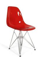Cadeira Decorativa Vermelho Translucido MK-972 - Makkon