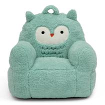 Cadeira Delta Children Owl Cozee Buddy Teal para crianças de 2 anos ou mais