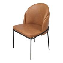 Cadeira Denali Revestimento em Poliuretano (PU) Caramelo Base Aço Pintado