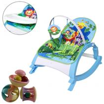 Cadeira Descanso 20KG Bebê Musical Azul +Chocalho Interativo