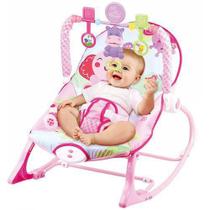 Cadeira Descanso Bebê Vibratória Musical Baby Style Rosa Elefante
