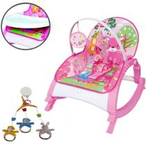 Cadeira Descanso Musica Vibra 20Kg Snack Rosa + Móbile Baby
