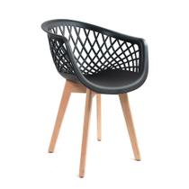 Cadeira Design Eames Wood Web Preta