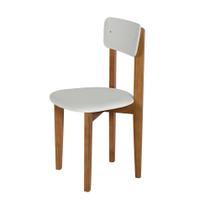Cadeira Design em Madeira Maciça Elisa para Sala de Jantar Off-white