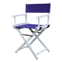Cadeira Director Casual Home 18" de altura clássica com moldura branca roxa Cadeira Director Casual Home 18" de altura clássica com moldura branca roxa