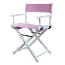 Cadeira Director Casual Home 200-01 com moldura branca em lona rosa Cadeira Director Casual Home 200-01 com moldura branca em lona rosa