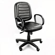 Cadeira DIRETOR Costurada Giratória Braço Corsa material sintético Preto MARTIFLEX 30210