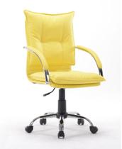 Cadeira Diretor em Couro PU Amarela Pelegrin PEL-280