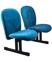 Cadeira Diretor em longarina com 2 lugares Linha Lombar Azul