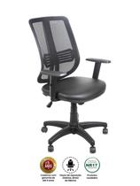 Cadeira Diretor Ergonômica Base Giratória Nylon Tela Mesh New Pr Work Led - Preta