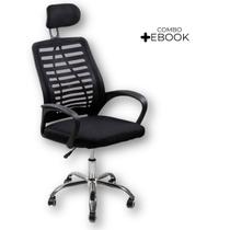 Cadeira Diretor Ergonômica Tela Mesh, Apoio de Cabeça, Giratória, Altura Regulável 120kg - Oficial Webshop
