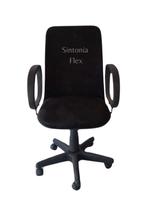 Cadeira diretor giratória - braço fixo - mecanismo relax- tecido suede preta