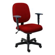 Cadeira Diretor Operativa Com Braço Regulável Tecido Vermelho - ULTRA Móveis - Ultra Móveis Corporativo