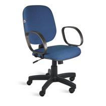 Cadeira Diretor Relax Braços Tecido Azul Com Preto - Ideaflex