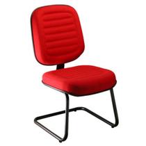 Cadeira Diretor sem Braços Linha Blenda Base Fixa em S Vermelho