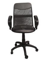 Cadeira diretor tela giratória com faixa - mecanismo relax - braço fixo corano preto