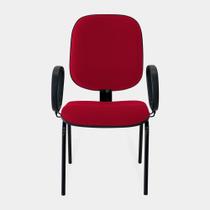 Cadeira Diretor Turim Pé Palito com Braços Vermelha