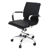 Cadeira Diretor Valencia Baixa Preta Base Cromada 6565 Cadeira Diretor Valencia Baixa Preta Base Cromada 6565