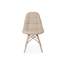 Cadeira Dkr Charles Eames Wood Estofada Botonê