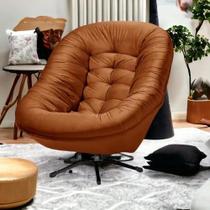 Cadeira Do Papai Giratória Balanço Confortável Veludo Terracota