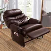 Cadeira Do Papai Reclinável e Retrátil material sintético Marrom - ART ESTOFADOS