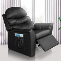 Cadeira Do Papai Reclinável Grande Confortavel material sintético Preta