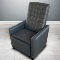 Cadeira do Papai Reclinável Grande Confortável material sintético Preto