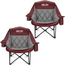Cadeira Dobrável Almofadada XL Grande Overmont para Camping Cadeira Dobrável Almofadada XL Grande Overmont para Camping