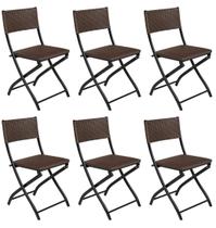 Cadeira Dobravel Bar, Lanchonete Castanho - Kit 6 Pc Cadeira Dobravel Bar, Lanchonete Castanho - Kit 6 Pc