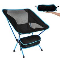 Cadeira Dobrável Camping Pelegrin PEL-0577 Preto e Azul Portátil