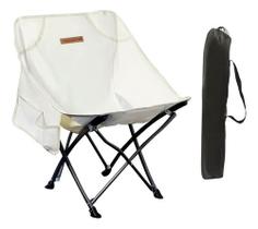 Cadeira Dobrável De Camping Pesca Premium Bege Com Bolso Cadeira Dobrável De Camping Pesca Premium Bege Com Bolso