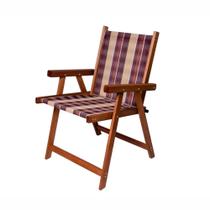 Cadeira Dobrável de Madeira Jardim Varanda Sol Lar e Lazer