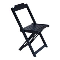 Cadeira Dobrável de Madeira Maciça - Preto