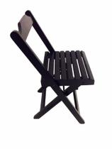 Cadeira dobravel de madeira Preta ripada