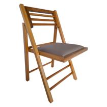 Cadeira Dobrável em Madeira com Encosto Palito Reclinável e Assento Estofado Cor Mel Preebel material sintético Bege - Mel Cadeira Dobrável em Madeira com Encosto Palito Reclinável e Assento Estofado Cor Mel Preebel material sintético Bege - Mel