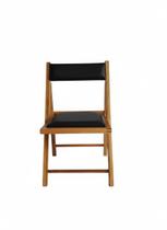 Cadeira Dobrável em Madeira Cor Mel com Assento e Encosto Estofados Preebel material sintético Preto - Mel Cadeira Dobrável em Madeira Cor Mel com Assento e Encosto Estofados Preebel material sintético Preto - Mel