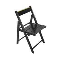 Cadeira Dobravel em Madeira Robusta Top Black - Preta