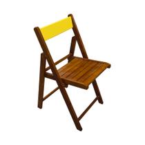 Cadeira Dobravel em Madeira Robusta Yellow - Castanho