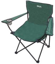Cadeira dobrável em poliéster com braço de apoio e bolsa verde - Kala