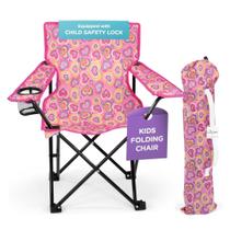 Cadeira dobrável Emily Rose Kids Beach com trava de segurança e porta-copos