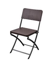 Cadeira Dobrável Estampa Rattan Marrom Klimber