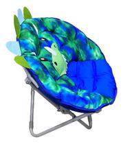 Cadeira Dobrável Infantil Almofadada Dinossauro 52x58x57cm - Be Carmell
