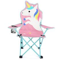 Cadeira Dobrável Infantil KABOER Unicorn - com Porta-Copos e Bolsa