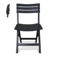 Cadeira dobravel jardim lazer varanda bar lanchonete retratil resistente 110kg preta - Arqplast