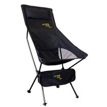 Cadeira Dobrável Metal Portátil Camping Viagem Encosto Cabeça Confortável c/ Bolsa de transporte