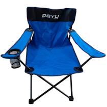Cadeira Dobrável Para Camping c/ Braço Azul - Deyu