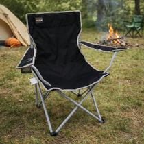 Cadeira Dobrável para Camping Preta Assento Portátil para Lazer, Praia e Atividades ao Ar Livre Cadeira Dobrável para Camping Preta Assento Portátil para Lazer, Praia e Atividades ao Ar Livre