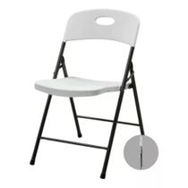 Cadeira Dobrável Portátil Aço E Plástico Branca