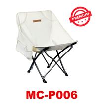 Cadeira Dobrável Portátil Com Bolso Suporta 140kg Pesca Camping - Tomate