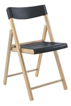 Cadeira Dobrável Potenza Madeira Tramontina Acento Preto